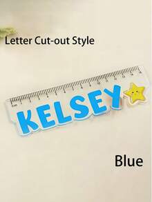 Custom A2 Size Colorful Letter Acrylic Ruler, Personalized Name, 15cm Long, Suitable For Stationery Enthusiasts, Fashionable Ruler For Birthday, Office Use, Daily Tasks And Students - Multicolor - View 4