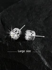 一对时尚百搭的奢华几何耳钉，方形、圆形、扭腰心形、星球环绕等多种造型，男女皆宜，精致优雅，适合作为珠宝礼物和日常佩戴。 - 彩色 - 查看 12