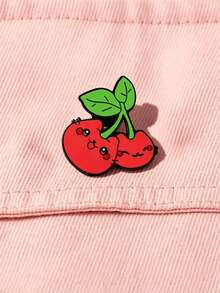 1pc Cute Cherry Cat Brooch, Healing Cartoon Pin, Anti-Exposure Accessory For Backpack, Hoodie, Denim Jacket, Versatile Decoration For Students And Couples, Exquisite Small Accessory - Multicolor - View 1