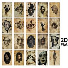 20pcs Halloween Horror Room Decor Postcards, Scary Ghost Face Wall Collage Kit For Home Bedroom Decor, Vintage Creepy Halloween Party Decorations, Perfect For Scrapbooking & Crafting - A - View 1