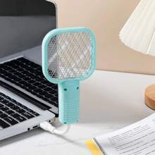 1Pc White Plain 2026 New 2-In-1 USB Rechargeable Electric Mosquito Swatter, 5-Layer Safety Mesh Bug Zapper With Mosquito Lure, Portable Pest Control Tool For Home Camping Patio Outdoor Household Supplies - White - View 5