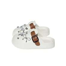 Sandalias tipo zueco de mujer estilo vintage INS de verano, EVA perforada, sin cordones, casuales y cómodas, para playa, jardín y uso versátil al aire libre - Blanco - Ver 7