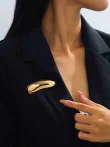 1/2 Women's Minimalist Metallic Brooch, Fashionable High-End Accessory, Suitable For Decorating Dresses, Coats, Suits And Various Accessories, Also Suitable For Daily Decoration, Party Decoration, Daily Accessories, Gift Essential, Holiday Decoration. - A - View 4