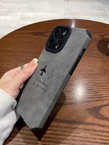 1件人造皮革紋理TPU飛機彩繪手機殼，適用於Apple 11,12,13,14,12PROMAX,13PROMAX,15,15PRO,15PLUS,15PROMAX16 16Pro 16Plus 16Promax A11,A12,A20S,A32,A50,A51,A52,A71,A73,S20FE,S21,S22,A04,A13,A24 - 彩色 - 查看 2