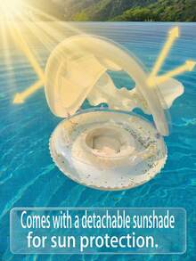 Transparent Butterfly-Shaped Inflatable Swimming Ring With Detachable Sunshade, Swimming Pool Seat, Outdoor Water Toy, Pool Float - Multicolor - View 6