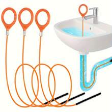 1pc Extra Long Stainless Steel Drain Unclogging Hook With Nylon Coating - Suitable For Bathroom Sink, Bathtub And Shower Drains - A - View 2