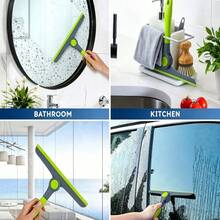 360度旋轉T型玻璃刮水器，家用窗戶清潔工具，浴室玻璃與磁磚刮水器 - 綠色的 - 查看 2