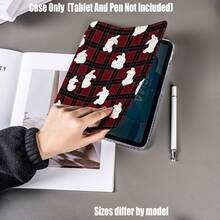 Plaid Rabbit Pattern Y-Fold High Transparency Acrylic Tablet Protective Case With Pen Slot. Y-Fold High Transparency Acrylic Protective Case. Tablet Protective Case Features: Y-Type Tri-Fold Stand Design, Smart Sleep/Wake, Full Coverage Protection, Air Cushion Shockproof Frame, Multi-Angle Stand, Built-In Pen Slot, Lightweight And Portable. - Multicolor - View 3
