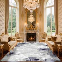 Cashmere-Like Light Grey Marble Stone Texture Pattern Printed Outdoor Rugs, Exquisite Cozy Carpets In Diverse Styles. Suitable For Home, Outdoor, Malls & Cafes, Machine Washable, Various Sizes Available. - A - View 2