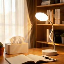 1 pieza Lámpara de escritorio LED pequeña blanca, brillo ajustable, 3 modos de luz de color - Adecuada para leer, estudiar o uso nocturno, alimentada por USB sin necesidad de batería, regalo de Navidad perfecto para oficina, estudio y lectura - Modelo enchufable - Ver 7