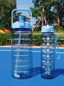 1 pieza Botella de agua deportiva de gran capacidad de 750ml - Con pajita, escala de medición, taza de pajita portátil para deportes y fitness, taza de café, taza de té con leche, taza de bebida diaria, taza de deportes al aire libre, adecuada para uso en el hogar, dormitorio, oficina, trabajo al aire libre y viajes de hidratación, unisex, decoración del hogar, temporada de regreso a la escuela, regalo para mujeres, regalo para hombres, regalo familiar - Multicolor - Ver 5