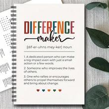 趣味螺旋線圈筆記本 1本 Difference Maker 禮品 螺旋筆記本日記本，適合女性與男性，辦公工作用筆記本，感謝禮物，適合導師、領導、老闆、同事的感激禮物，學校用品 - C - 查看 6