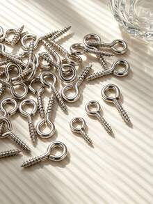 50Pcs Multi Size Stainless Steel Self-Tapping Eye Screws, Eye Pins For DIY Beading Pendant Jewelry Making Findings - Sheep Eye Nails - View 1