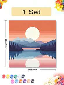 1pc/4pcs Beach Sunrise Sunset Theme DIY Digital Oil Painting Handmade, Adult Home Decor Holiday Gift - 20x20 - View 11