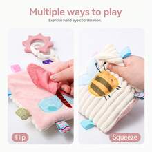 1 Buah Selimut Pengaman Bayi Baru Lahir dengan Label Kupu-kupu Lucu dan Cincin Gigitan, Mainan Sensorik Lembut dan Mewah untuk Acara Baby Shower - MultiWarna - View 7