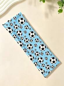8 piezas de diademas de tela con estampado de fútbol en colores surtidos, diademas deportivas con patrón de fútbol, accesorios para el cabello para fiestas de aficionados y animadores - Multicolor - Ver 3