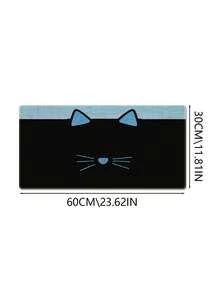 Alas Mouse Kucing Lucu, Alas Meja Hitam Besar, Desain Wajah Kucing Biru, Bagian Bawah Karet Anti Selip, Tepi Dijahit, Alas Keyboard Kucing Lucu, Cocok Untuk Kantor, Bermain Game, Dekorasi Rumah - View 13