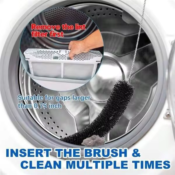 Dryer Exhaust Cleaning Tool Set, Manual Cotton Brush & Flexible Gap-Brush & Washing Machine Brush, Specialty Hand Tools For Bathroom & Kitchen Use, Cleaning Supplies, Bathroom Accessories, Home