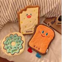 8/4pcs Thickened Coral Fleece Hand Towels - Super Absorbent Quick Drying Bathroom Kitchen Towels, With Cute Cartoon Patterns (Bread Slice, Donut, Pizza, Pie) & Hanging Rope Design, Convenient Hanging, Modern Home Essential, Soft Texture, Fun Patterns - Multicolor - View 2