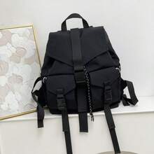 Mochila de campus espaciosa con sistema de cordón en diseño casual, perfecta para estudiantes y excursiones - blanquecino - Ver 4