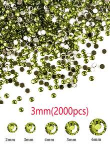 2000/800/400顆/包 樹脂水鑽 2mm-6mm 橄欖綠 平底美甲水鑽，適用於DIY手工、美甲、DIY美甲裝飾、美甲配件、手機殼、鞋子、衣服、手工裝飾、美甲寶石、美甲用品、美甲珠寶美甲飾品 - 橄欖綠 - 查看 12