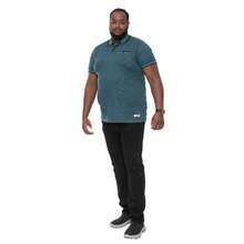 Duke Mens D555 Troy Textured Kingsize Polo Shirt - Teal - View 3