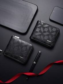 New Men's Short Wallet, Fashion Casual Large Capacity Multi-Card Slot Vintage Zipper Wallet - Multicolor - View 2