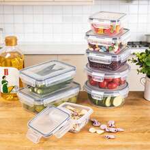 24Pcs Airtight Stackable Food Storage Containers Set, Proof Plastic Meal Prep Bento Lunch Box For Fridge Freezer Microwave Home Kitchen - 24-piece Set - View 8