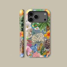 Coque de protection avec design floral du monde sous-marin coloré pour iPhone 17 16 15 14 13 12 11 Pro Max, coque florale pour Samsung S21 S22 S23 S24 S25 Ultra - Étui mat résistant - Voir 1