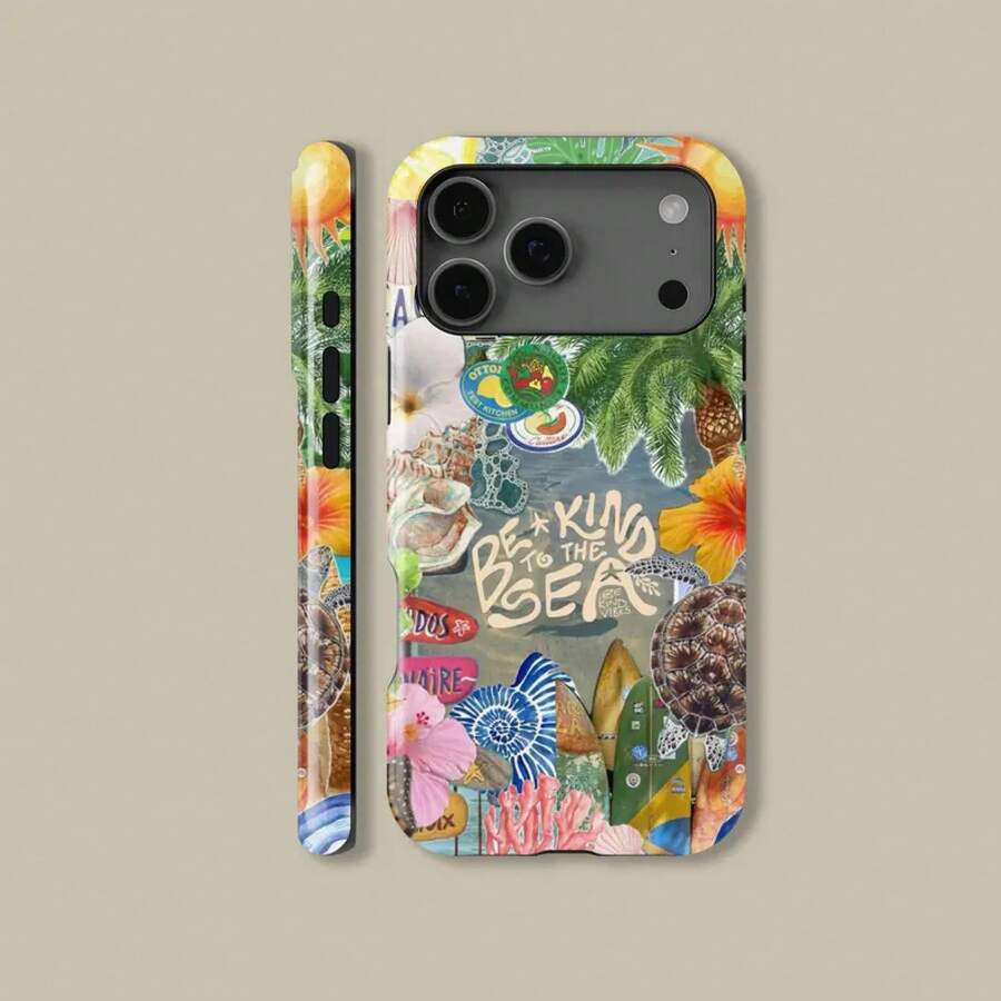 Coque de protection avec design floral du monde sous-marin coloré pour iPhone 17 16 15 14 13 12 11 Pro Max, coque florale pour Samsung S21 S22 S23 S24 S25 Ultra - Étui mat résistant - Voir 1