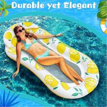 Comfortable Inflatable Water Hammock, Mesh Pool Floating Lounge Chair With Headrest, Suitable For Pool, Beach, Lake Summer Relaxation Floating Chair - Multicolor - View 8