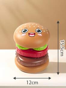 Hamburger Rotating Stacking Toy, Early Education Geometric Shape And Color Recognition Stacker, Improves Hand-Eye Coordination And Sensory Training, Indoor Parent-Child Interactive Stress Relief Rainbow Tower Educational Toy, Suitable For Infants And Toddlers Home Activities, Halloween Birthday Holiday Gift - Multicolor - View 13
