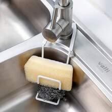 1pc Expandable Iron Sink Organizer - Convenient Kitchen Drainage Basket For Storing Brushes, Soap, Dishcloths, Sponges And Towels - A - View 7
