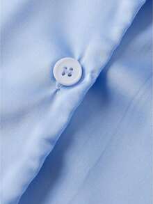 Womens Shirts Long Sleeve Lapel Collar Button Down Fashion Solid Color Slim Fit Blouses - Blue - View 4