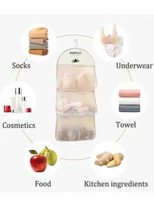 1 buah, 3 buah Tas Penyimpanan Gantung, Tas Penyimpanan Pakaian Dalam, Tas Penyimpanan Kaus Kaki, Desain Jaring atau Jala yang Bernapas, Barang di Dalam Terlihat Jelas. Tidak Perlu Menggeledah Kotak, Temukan Apa yang Anda Inginkan dalam Hitungan Detik, Sangat Cocok untuk Kesibukan Pagi Hari. Desain Bukaan Besar, Mudah Mengambil dan Memasukkan Barang, Dapat Dicuci, Mudah Dibersihkan, Menjaga Kebersihan. Cocok untuk Asrama Mahasiswa/Ruang Tinggal Bersama dengan Ruang Terbatas, Tas Gantung Ini Dapat Memanfaatkan Ruang Vertikal di Belakang Pintu dan Samping Tempat Tidur dengan Sempurna, Memecahkan Masalah Penyimpanan Barang-Barang Kecil. - MultiWarna - View 8