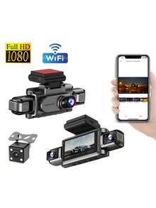 4-Channel 360° Dash Cam, Front/Rear/Left/Right View, 3.16-Inch Screen, Built-In Night Vision, Sensitive Motion Detection Recording, Parking Monitoring, Reverse Assistance, 150mAh Battery - Dash Cam - View 12