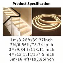 LQHZMYY 1m/2m/3m/4m/5m LED 霓虹裝飾燈條 附按鈕開關調光器 USB 介面 白色/暖白色 燈條可自由裁剪 柔性調光氛圍燈條 直播補光燈 化妝鏡 浴室鏡補光燈 - 白色 - 查看 4