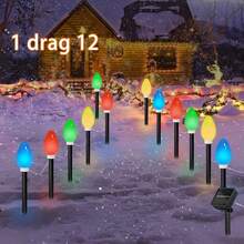 1 Drag 8pcs Halloween Solar Ground Lights, IP44 Waterproof LED String Lights, Smooth Bulbs, 8 Modes Solar Garden Decor Lights, Auto On/Off, Suitable For Lawn, Yard, Garden, Pathway, Patio, Halloween Party And Holiday Decoration - Color - View 12