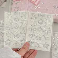 [Back To School]8pcs/6pcs/5pcs/4PCS/3PCS/2pcs/1PC Silver Bling Rhinestone Stickers, Self-Adhesive Crystal Gem Stickers With Heart, Star & Bow Shapes, Aesthetic Stickers For Scrapbooking, Journaling, Phone Cases, Nail Art & Party Decor, Multi-Sheet Pack - Silver - View 15