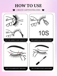 5 Pairs Natural Style False Eyelashes, Soft 3D Faux Mink Hair, Reusable, Suitable For Daily Makeup, Naturally Enlarging Eyes - Black - View 7