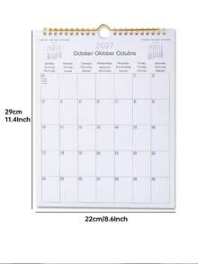 1pc Minimalist 2027 New Year Calendar, Hanging Calendar, Desk Calendar, Monthly Planner, Suitable For Home, Portable Office Planner Time Management Daily Use, Schedule Organizer - New Year Schedule Organizer - Christmas - Halloween Gift - New Year Gift - Multicolor - View 8