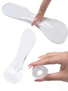 2pcs Silicone Anti-Slip Massage Comfortable Arch Support High Heel Granular 3/4 Insoles - Clear - View 3