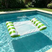 1pc Adult PVC Inflatable Floating Lounge Chair, Suitable For Swimming Pool And Beach, Portable, No Power Required, Comfortable , Lightweight, Relaxing, Quick Inflation, Designed For Adults. Thickened PVC Pool Floating Bed, Suitable For Home Pool Water Play, Beach Vacation - Twin-tube Striped Floating Bed - View 16