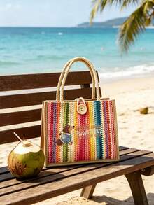 1/2 buah Tas Penyimpanan Motif Huruf Dachshund, Ringan dan Portabel, Cocok untuk Membawa Kosmetik dan Belanja Saat Bepergian - MultiWarna - View 8