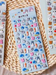 Cute & Adorable Animal Bubble Stickers - Multiple Cute Cartoon Decorations, Perfect For Scrapbooking, Journals & Notebooks - 彩色 - 查看 11