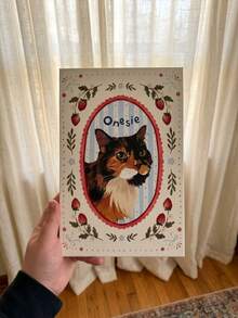 1pc Mini Customized Watercolor Pet Portrait, Personalized Cute Cat Portrait, Photo Customized Dog Portrait, Pet Memorial Art, Customized Miniature Painting, Unique Pet Poster - Multicolor - View 11