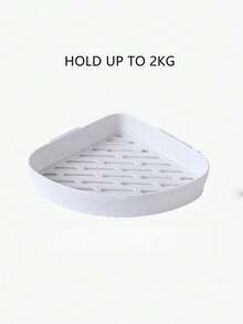 Heart-Shaped Hook Bathroom Corner Shelve - White - View 4