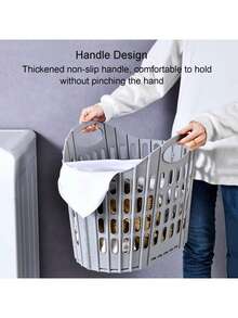 Household Foldable Laundry Basket, Large Capacity Space-Saving Design, Portable Durable Thickened Moisture-Proof, Clothes/Plush Toys Storage, Suitable For Bathroom Bedroom Living Room, Easy Foldable Storage Basket - Multicolor - View 9