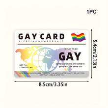1/3/5pcs Rainbow Pride Lifetime Membership Card - Premium Decorative PVC Card (Not Sticker), Luxury Blue Background Gold Text Double Rainbow Design, LGBTQ+ Community Funny Gift - B - View 17