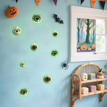 1pc Halloween Eyeball Eye Glow-In-The-Dark Wall Sticker, Self-Adhesive Removable, Suitable For Party Decoration, Fun Style Home Decor - Glow-in-the-dark Stickers - View 3